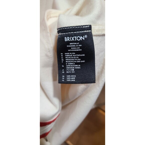 Brixton WooL Baseball Jersey Embroidered Logo Varsity Grunge Med Rock - Picture 7 of 8